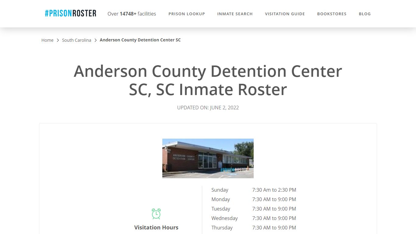 Anderson County Detention Center SC, SC Inmate Roster